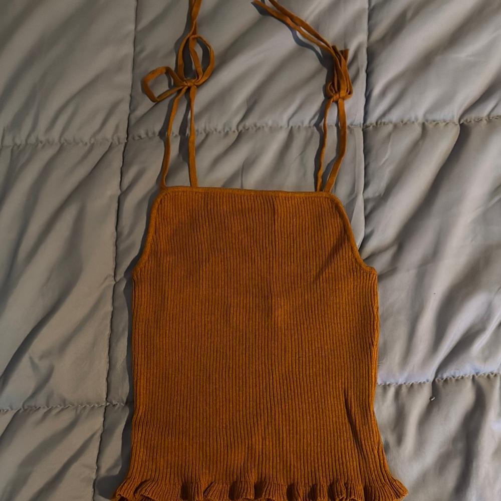 Mustard Yellow Knit Tank Top
